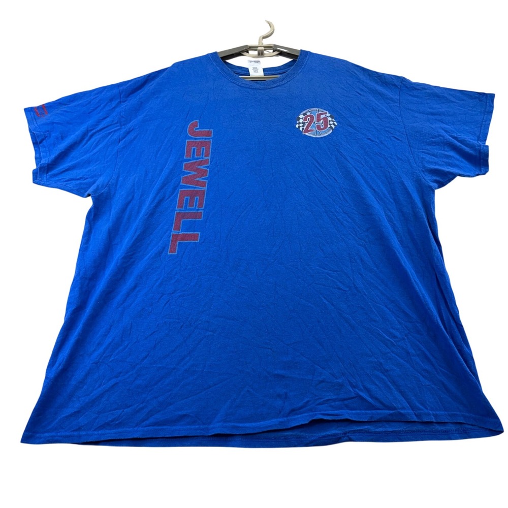 Gildan T-Shirt Mens 2XL Blue Jewell Racing Car 25 Graphic Short Sleeve Crew Neck